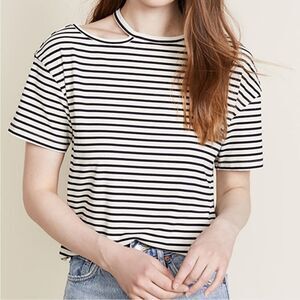 Rebecca Minkoff Robie Striped Knit Tee Neck Cutout S